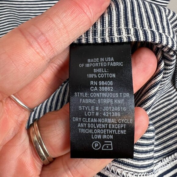 Theory Continuous T-shirt Dress Size Small Black Stripes Minimal Capsule Comfy - Picture 8 of 8